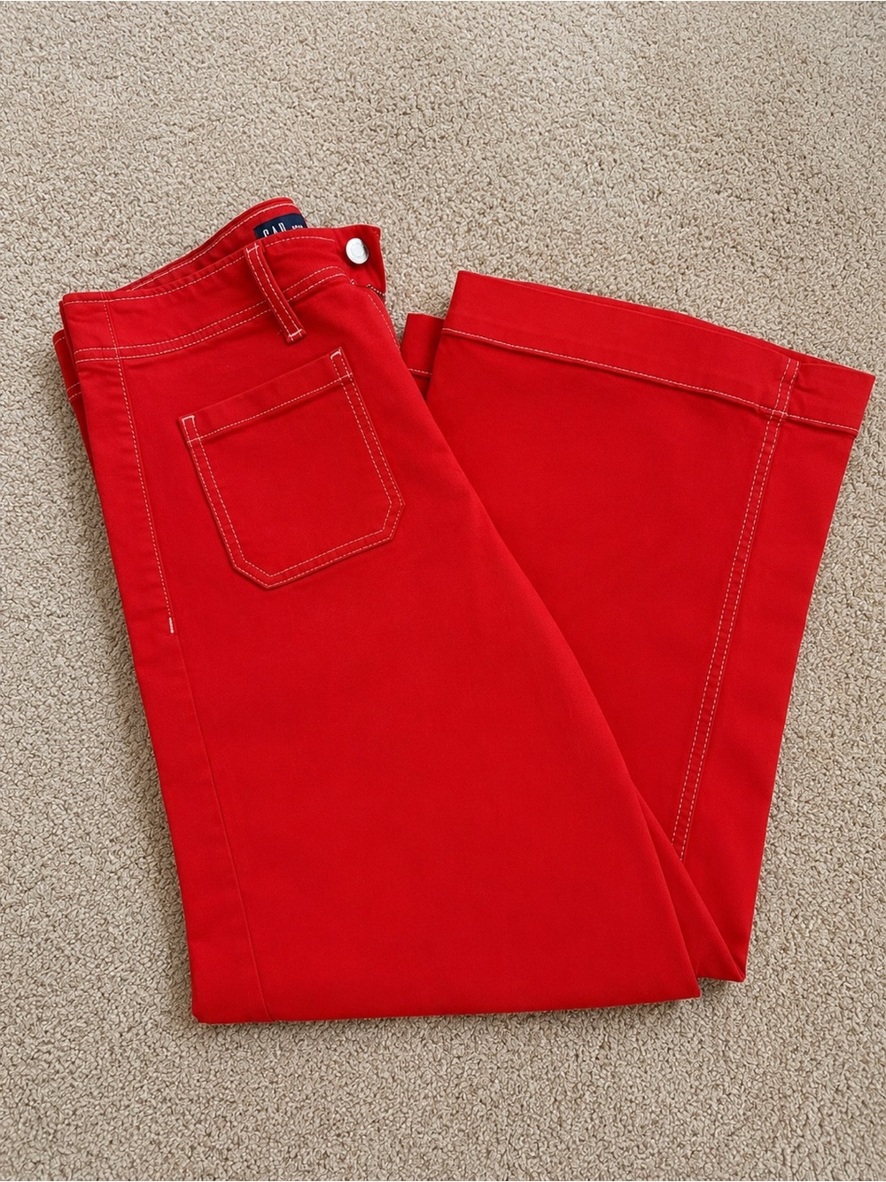 GAP Red Wide-Leg Pants
